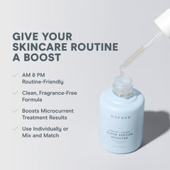 NuFACE Super Peptide Booster on skin shows hydrating, smoothing application