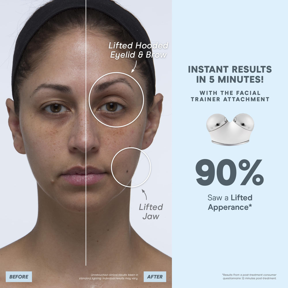 NuFACE Trinity+ brow lift demonstration for a refreshed look