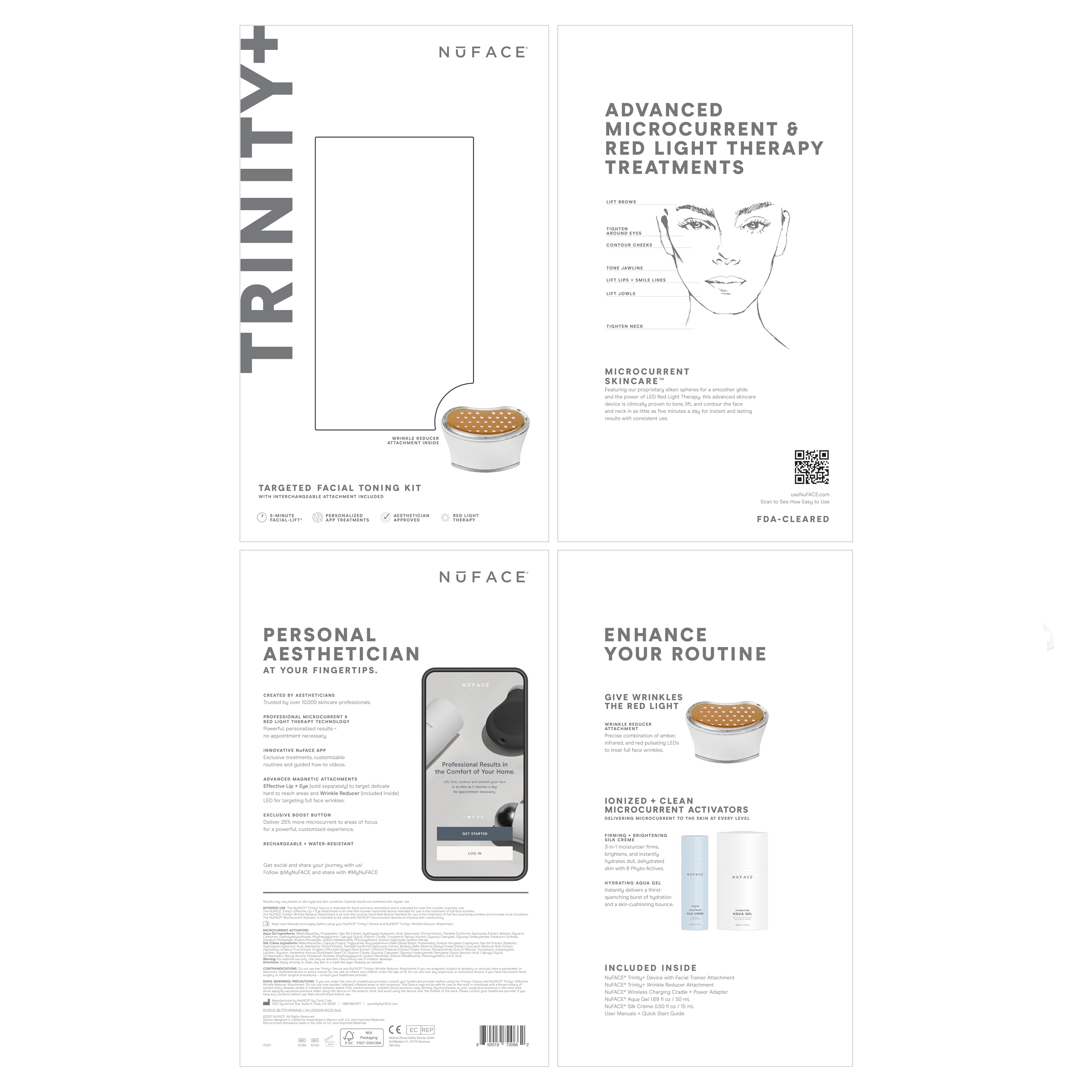 NuFACE Trinity+ device side view highlighting neck and jawline toning.