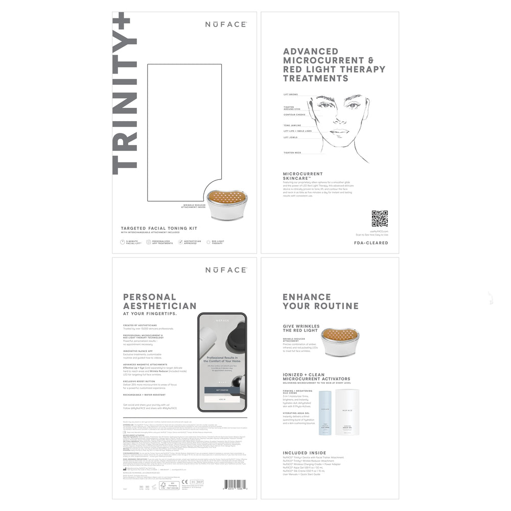 NuFACE Trinity+ device side view highlighting neck and jawline toning.