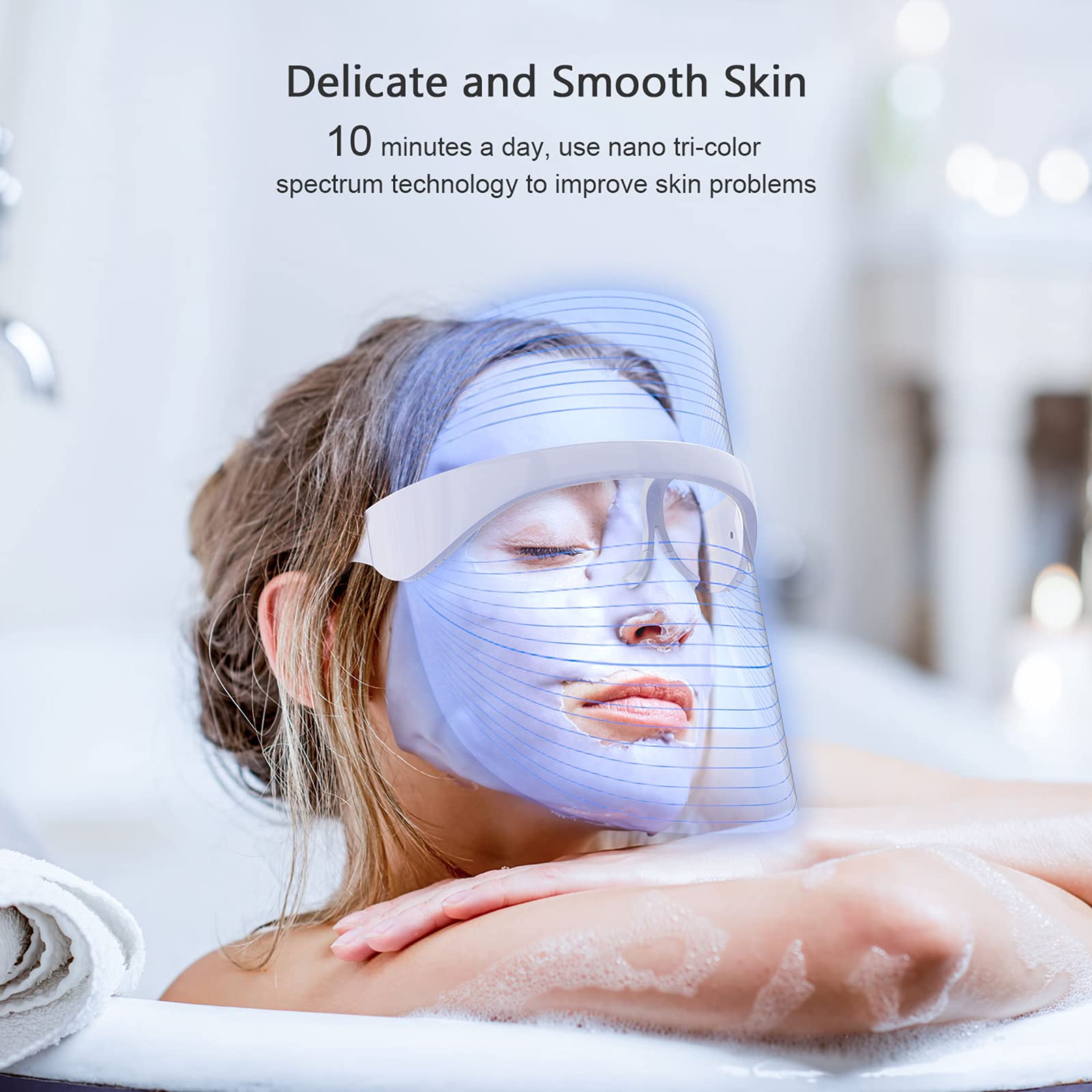 NUFR portable compact LED mask designed for travel-friendly skincare