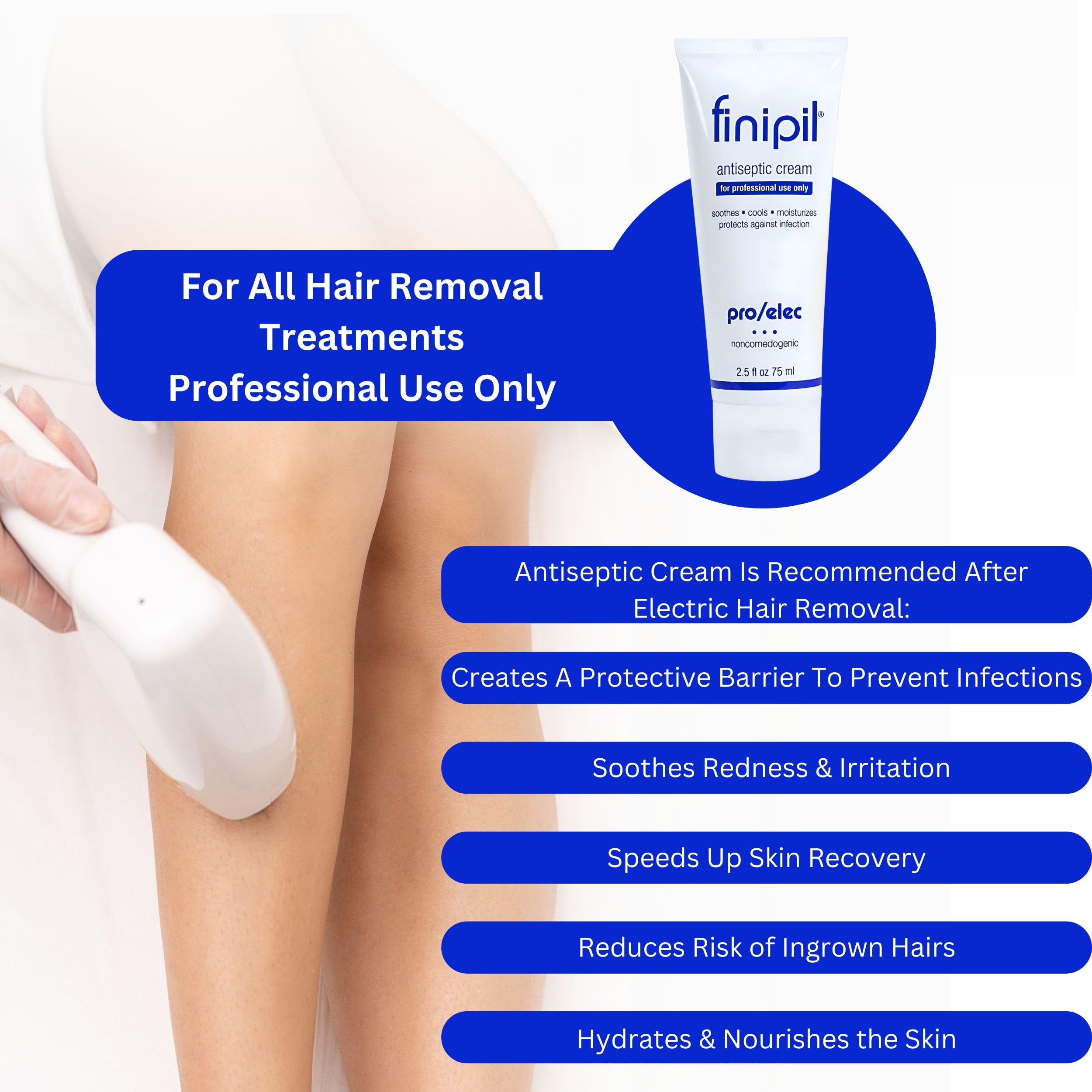 Nufree Finipil Pro Elec antiseptic cream being dispensed for easy application
