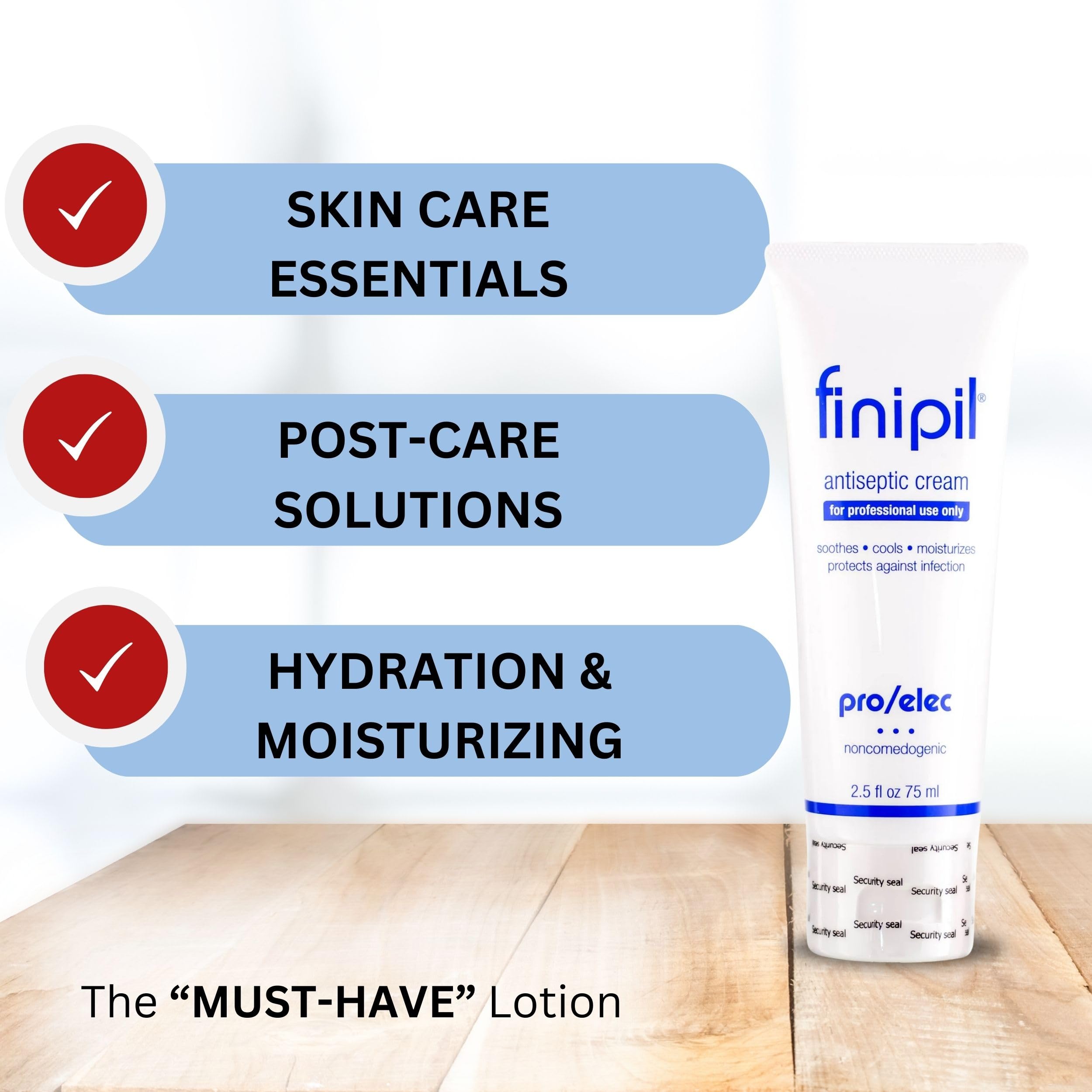 Nufree Finipil Pro Elec antiseptic cream packaging shown for professional use