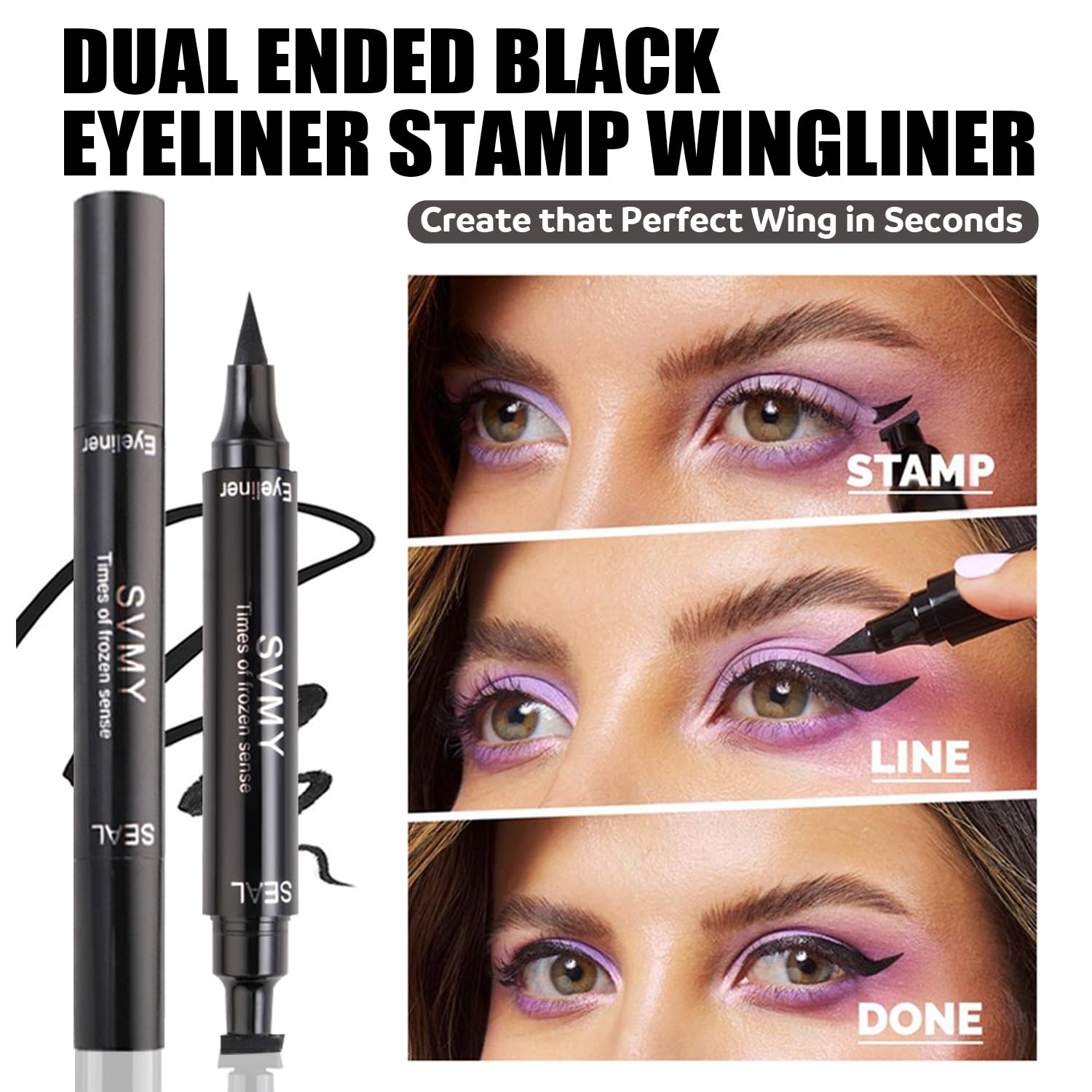 NUIBO All-in-One Makeup Kit winged eyeliner stamp for precise, quick liner