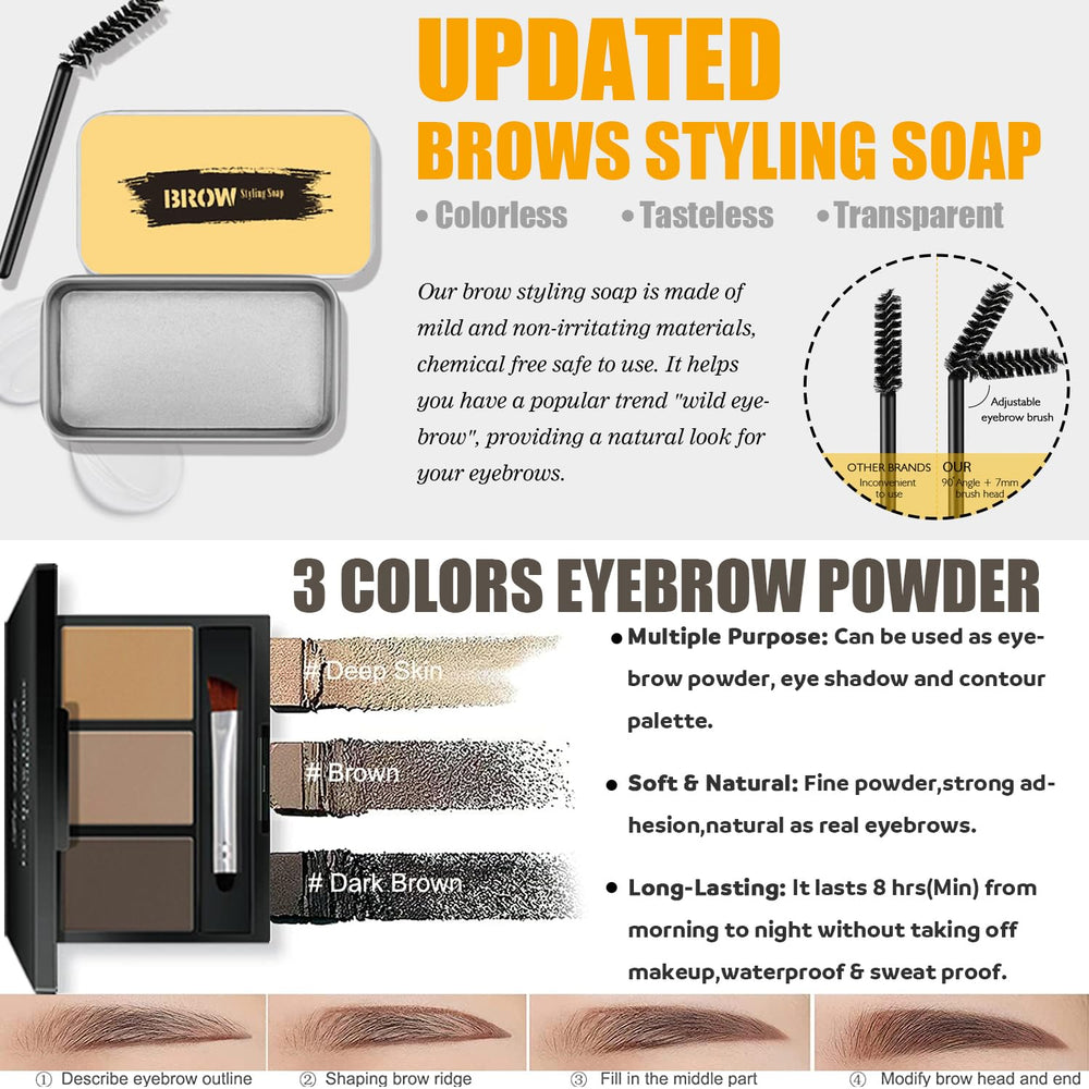 NUIBO Eyebrow Soap shapes and sets brows for a tidy finish.