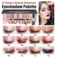 NUiBO 12-color eyeshadow palette offers versatile eye looks.