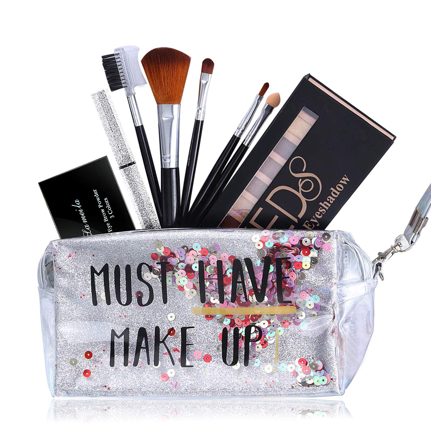 Nuibo makeup kit gift-set packaging showing included items