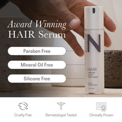 NULASTIN clinical evaluation chart illustrating visible improvement in hair thickness.