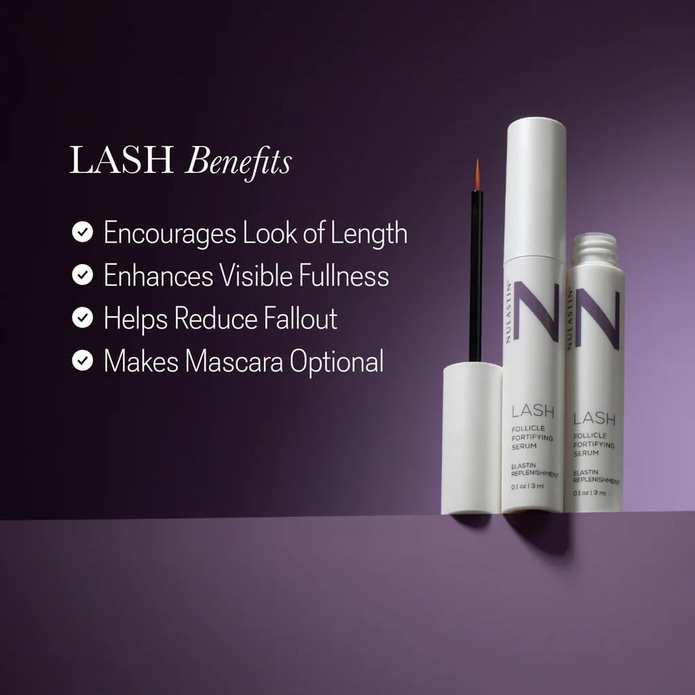 Lifestyle shot of someone applying serum as part of daily lash care.
