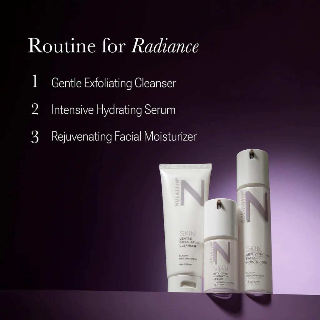 NULASTIN Elastaplex science graphic illustrating elastin replenishment for elasticity support.