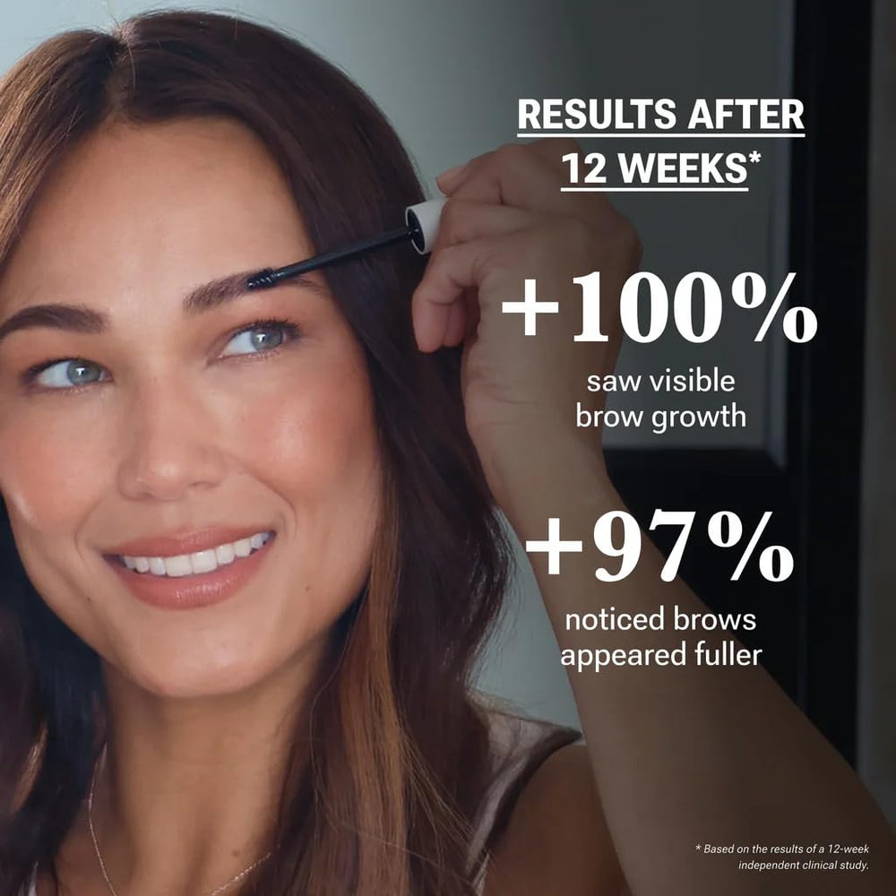 NULASTIN brow serum applied to clean brows for smooth, even coverage