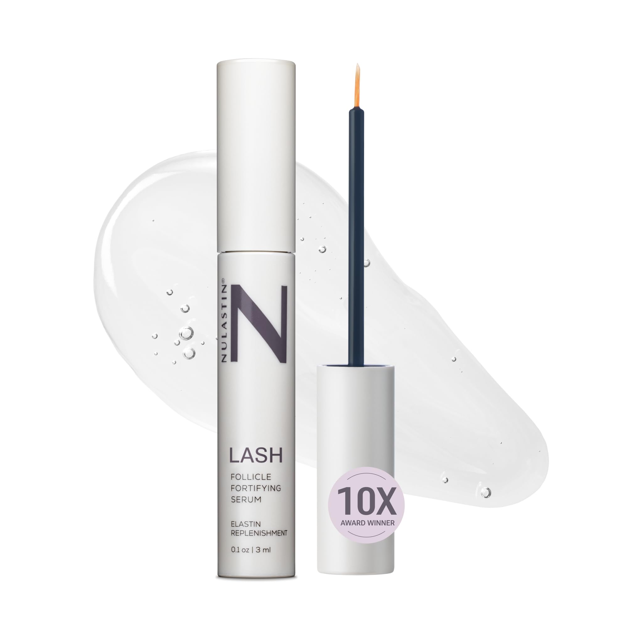 NULASTIN lash serum bottle close-up for easy daily use