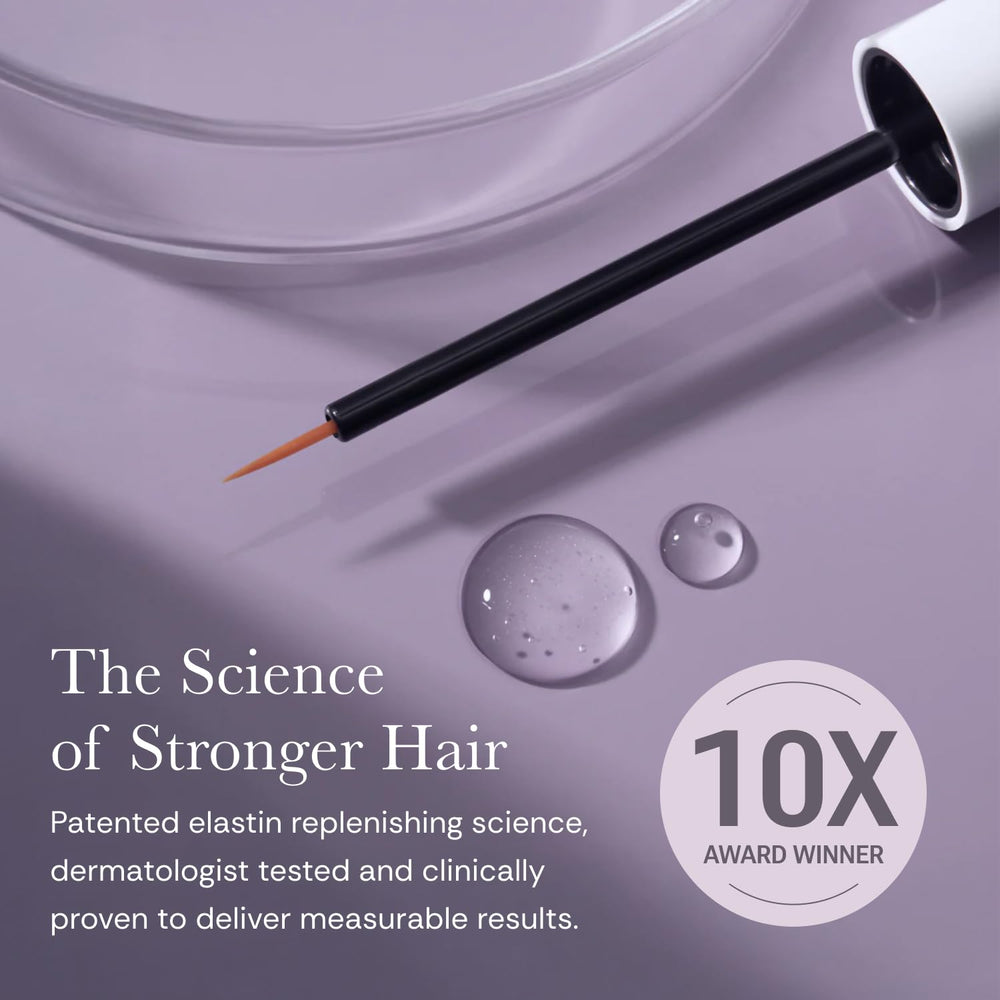 NULASTIN lash serum applicator applying a thin line to the upper lash base.