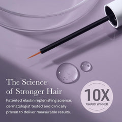 NULASTIN lash serum applicator applying a thin line to the upper lash base.