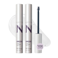 NULASTIN Shape Altering Eyebrow Serum with brow brush applying fuller-looking brows.
