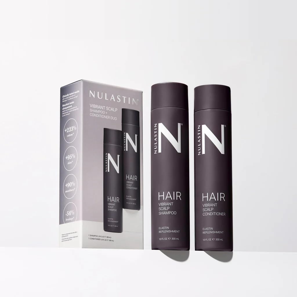 NULASTIN Vibrant Scalp Shampoo pump closeup highlighting sulfate free cleansing benefits