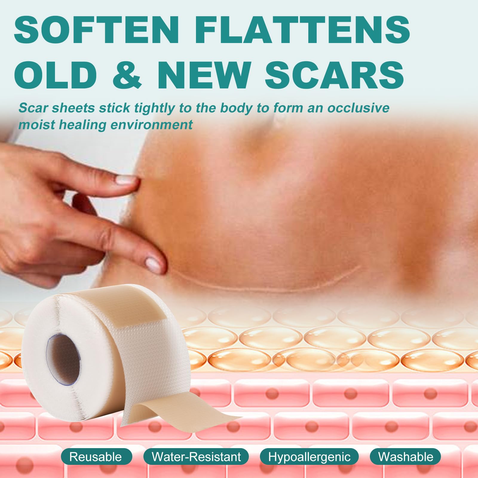 Nullam silicone scar tape is washable and reusable for long-lasting use.