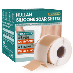 Nullam silicone scar sheets close-up showing soft, breathable fabric for comfort.