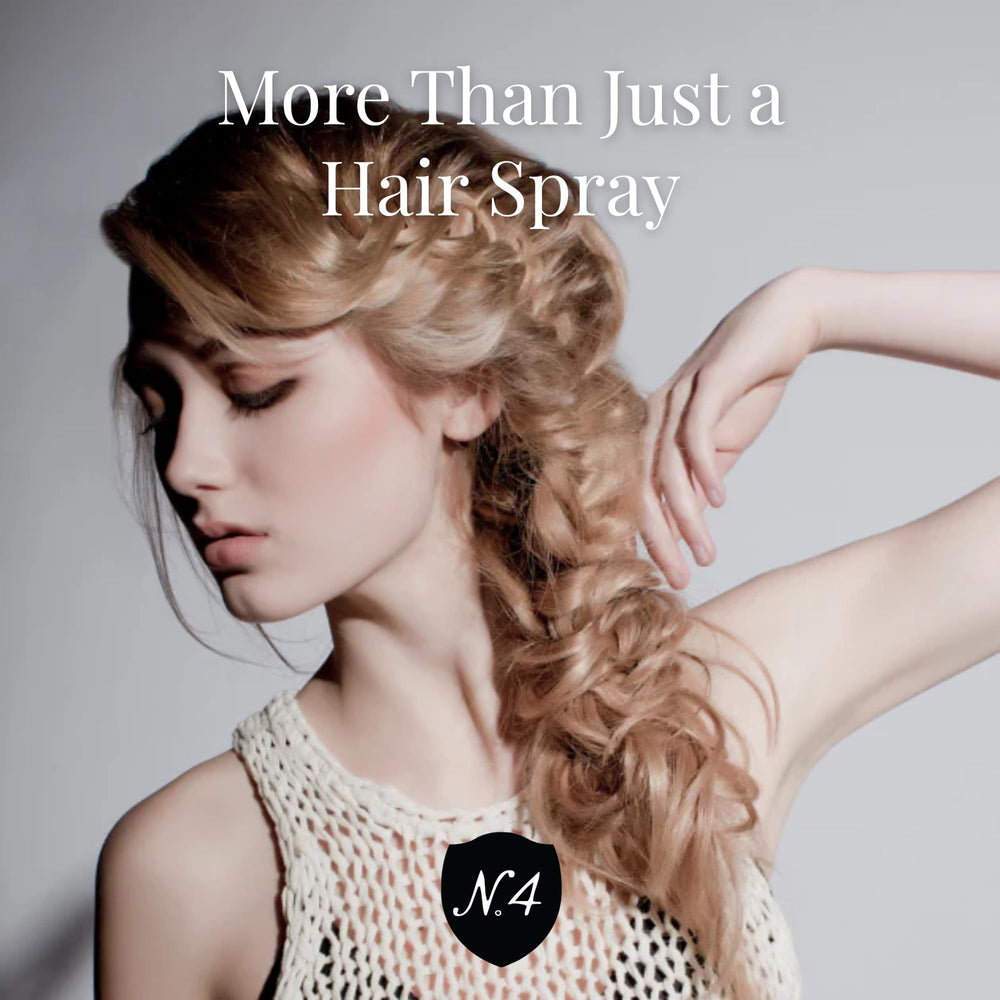 Number 4 Mighty Hair Spray eco-friendly mist for even application.