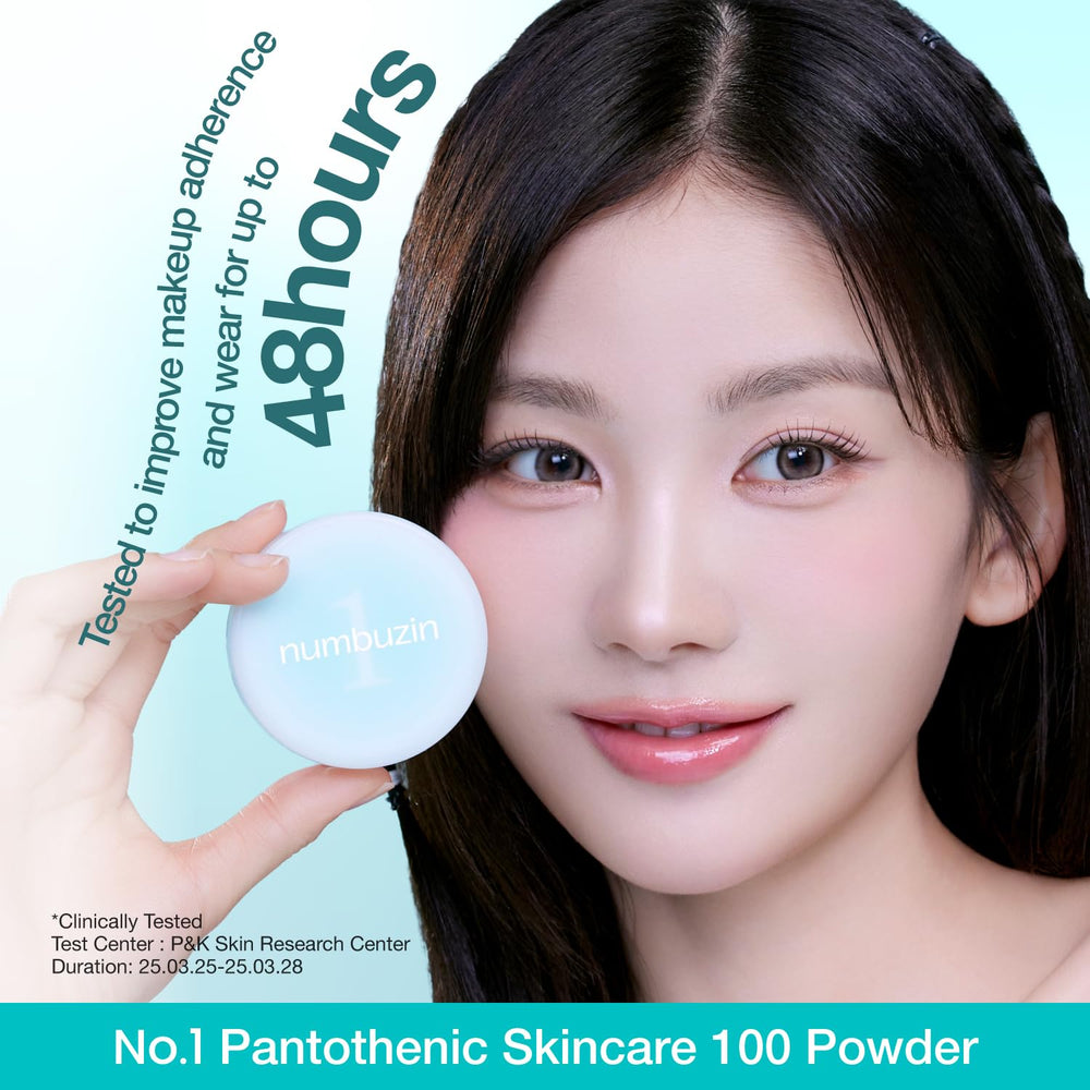 Numbuzin No.1 Powder compact front view shows portable finish for on-the-go touchups.