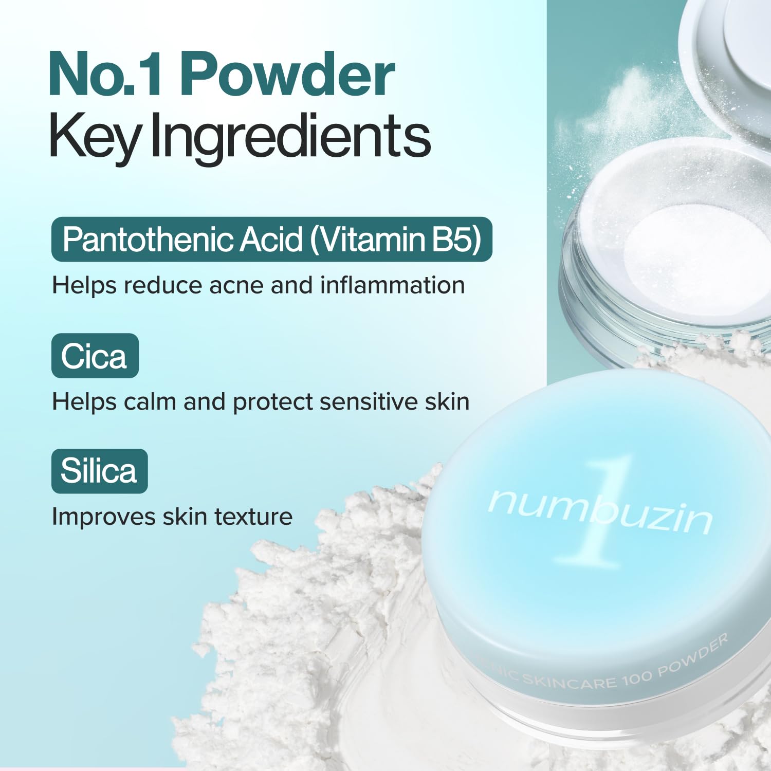 Numbuzin No.1 Powder matte finish portrait conveys shine-free skin.
