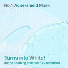 Numbuzin No.1 sheet mask on the face showing immediate hydration and soothing effect.