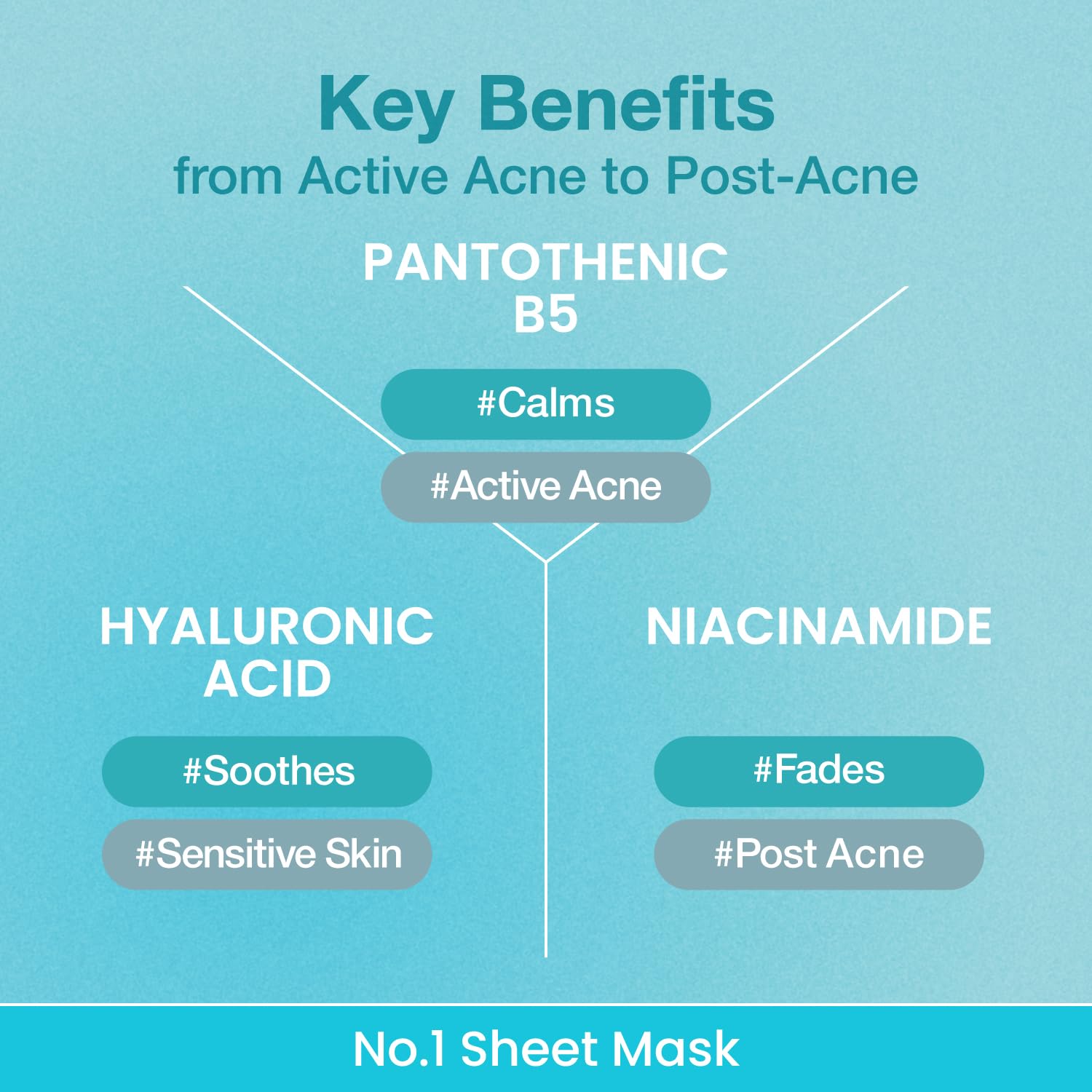 Numbuzin No.1 sheet mask application reminder shows 10-20 minute usage.