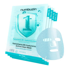 Numbuzin No.1 sheet mask packaging close-up highlighting hydration focus.