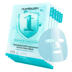 Numbuzin No.1 sheet mask sachet close-up for quick hydration and calming relief.