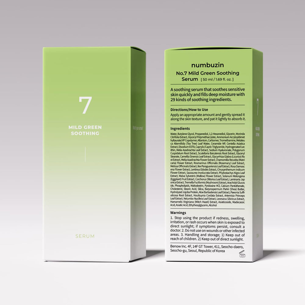 numbuzin No.7 serum packaging and daily routine setup showing easy integration