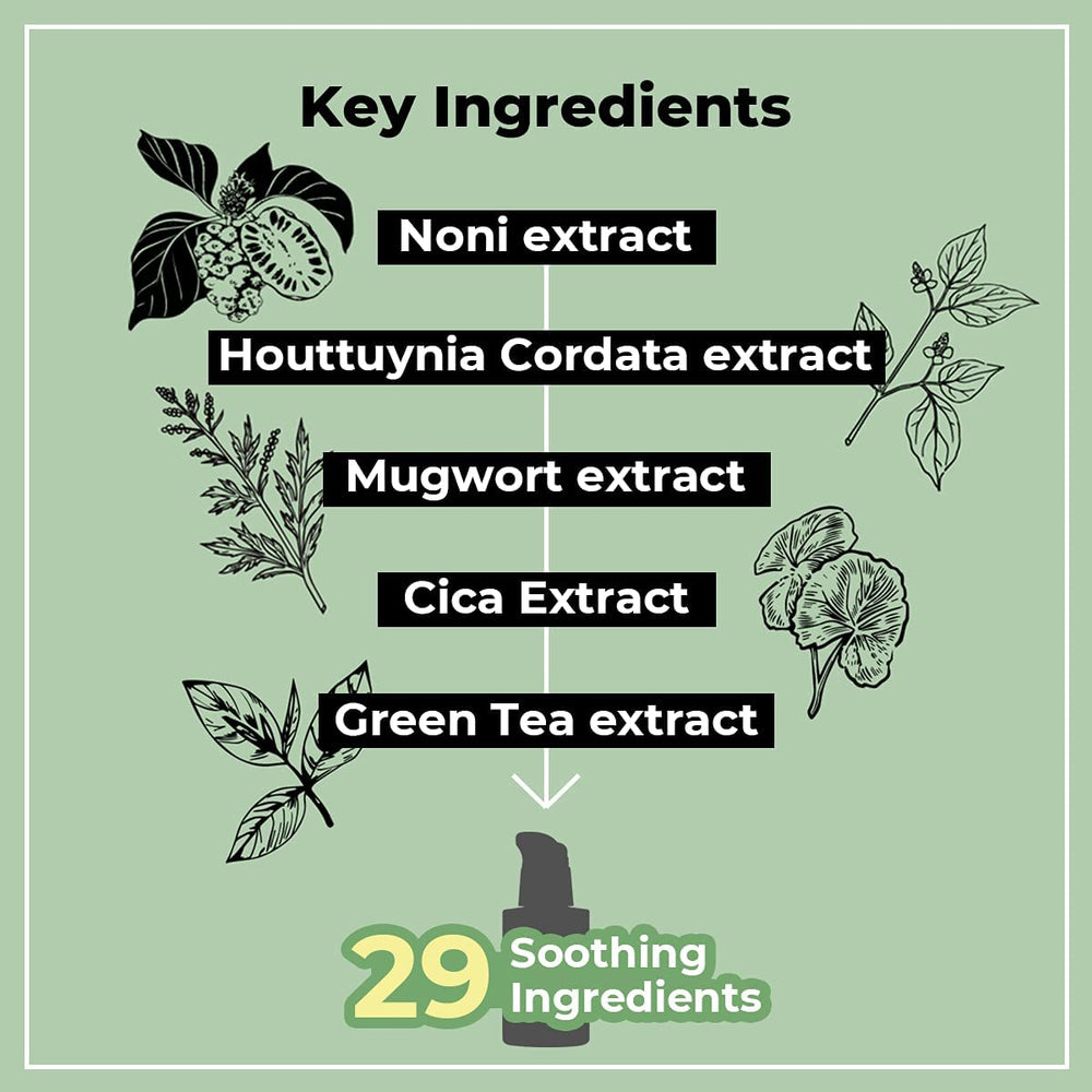 numbuzin No.7 serum heartleaf extract close-up focusing on calming skin