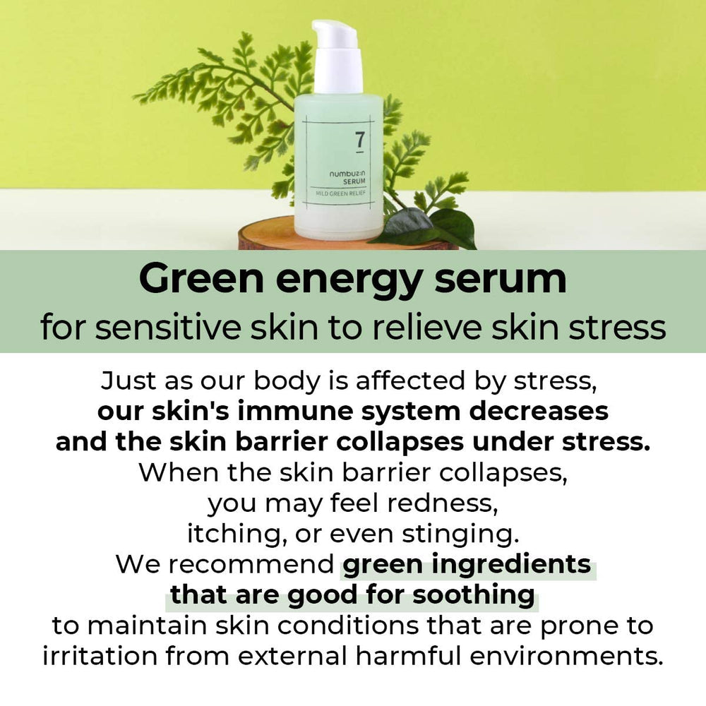 numbuzin No.7 serum ingredients featuring noni extract for gentle soothing