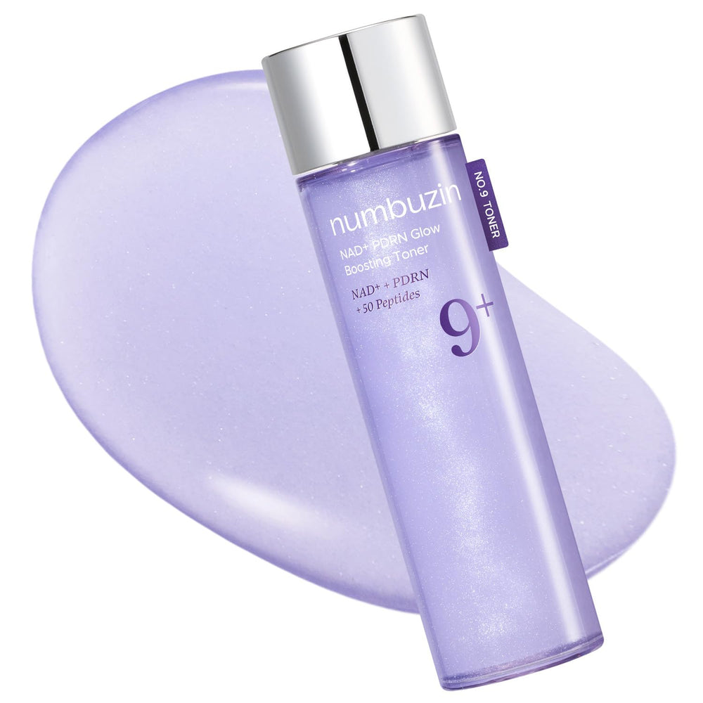 Numbuzin No.9 Glow Toner bottle front showing hydration and radiance.