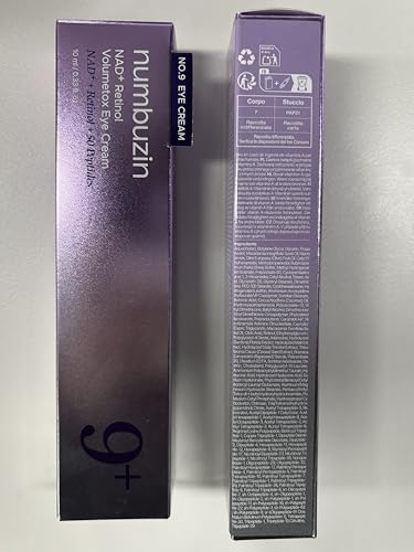 Numbuzin No.9 eye cream applicator demonstrates precise dosing for gentle depuffing.