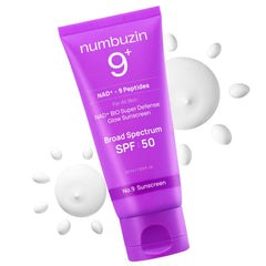 Numbuzin No.9 sunscreen bottle close-up for radiant dewy glow