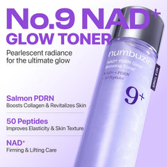 Numbuzin No.9 toner application on hand reveals quick-absorbing, dewy finish.