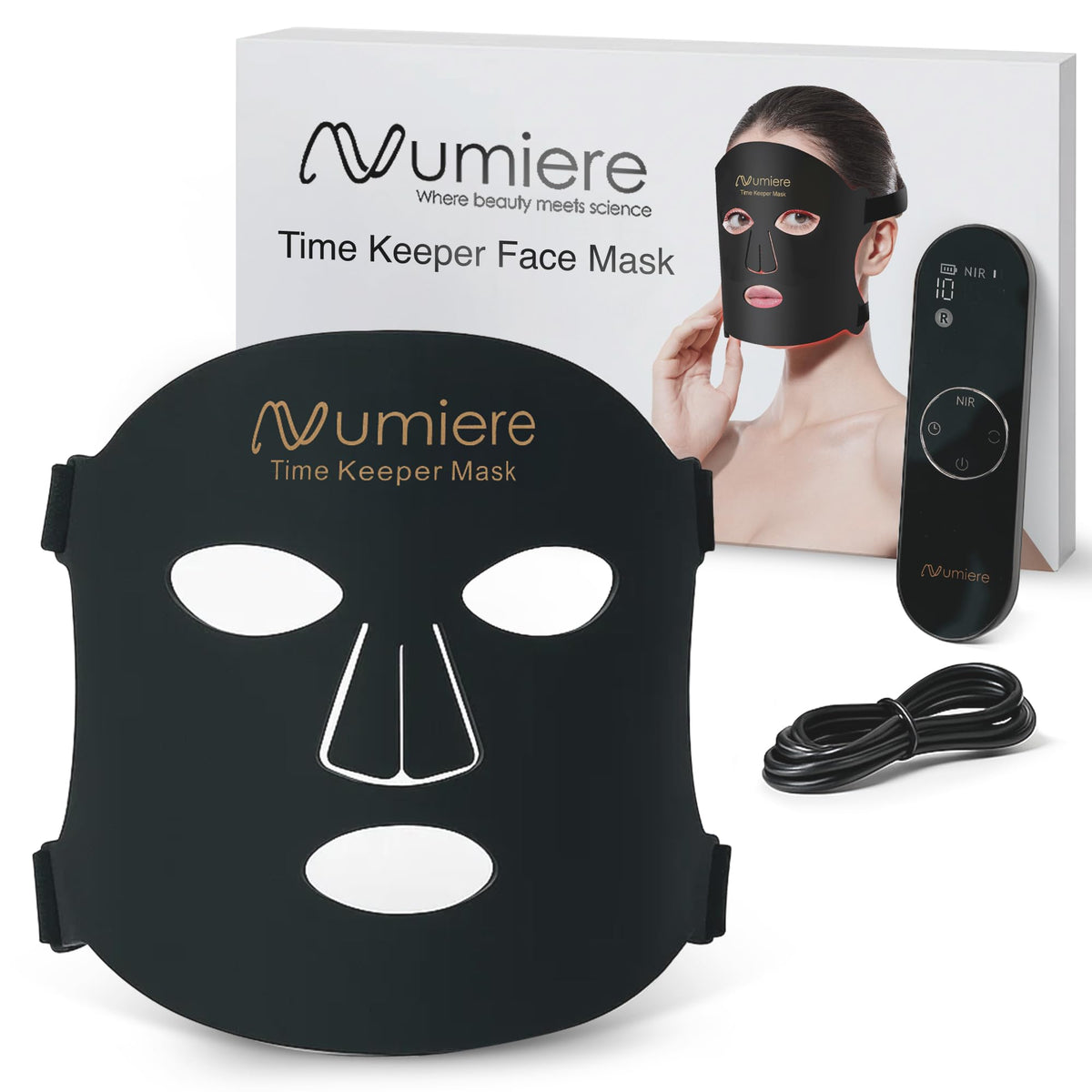 Numiure Time Keeper LED Face Mask outer shot for at-home radiant skin sessions