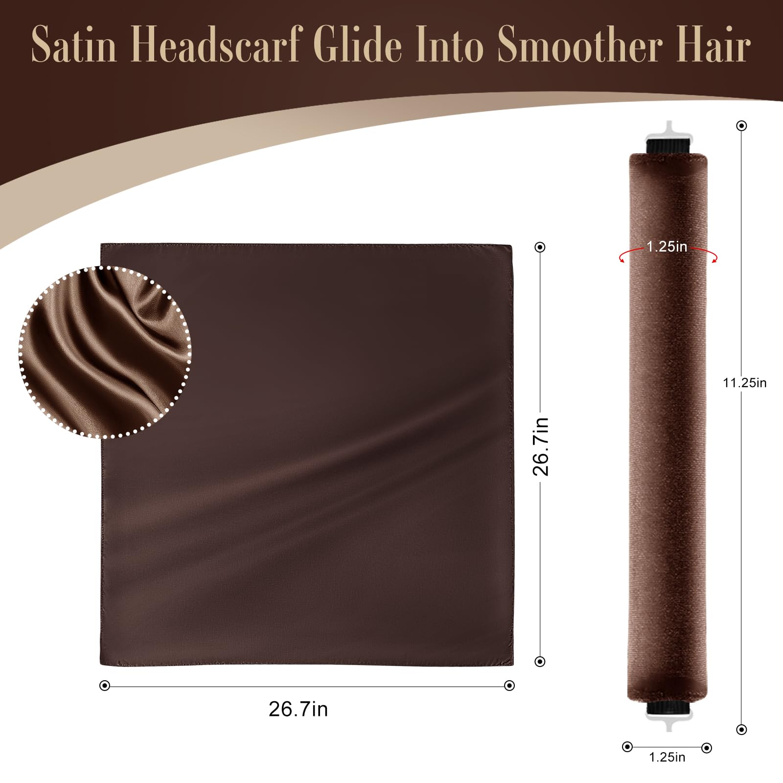 Nunflue satin-wrapped rods provide gentle grip to prevent snagging during styling.