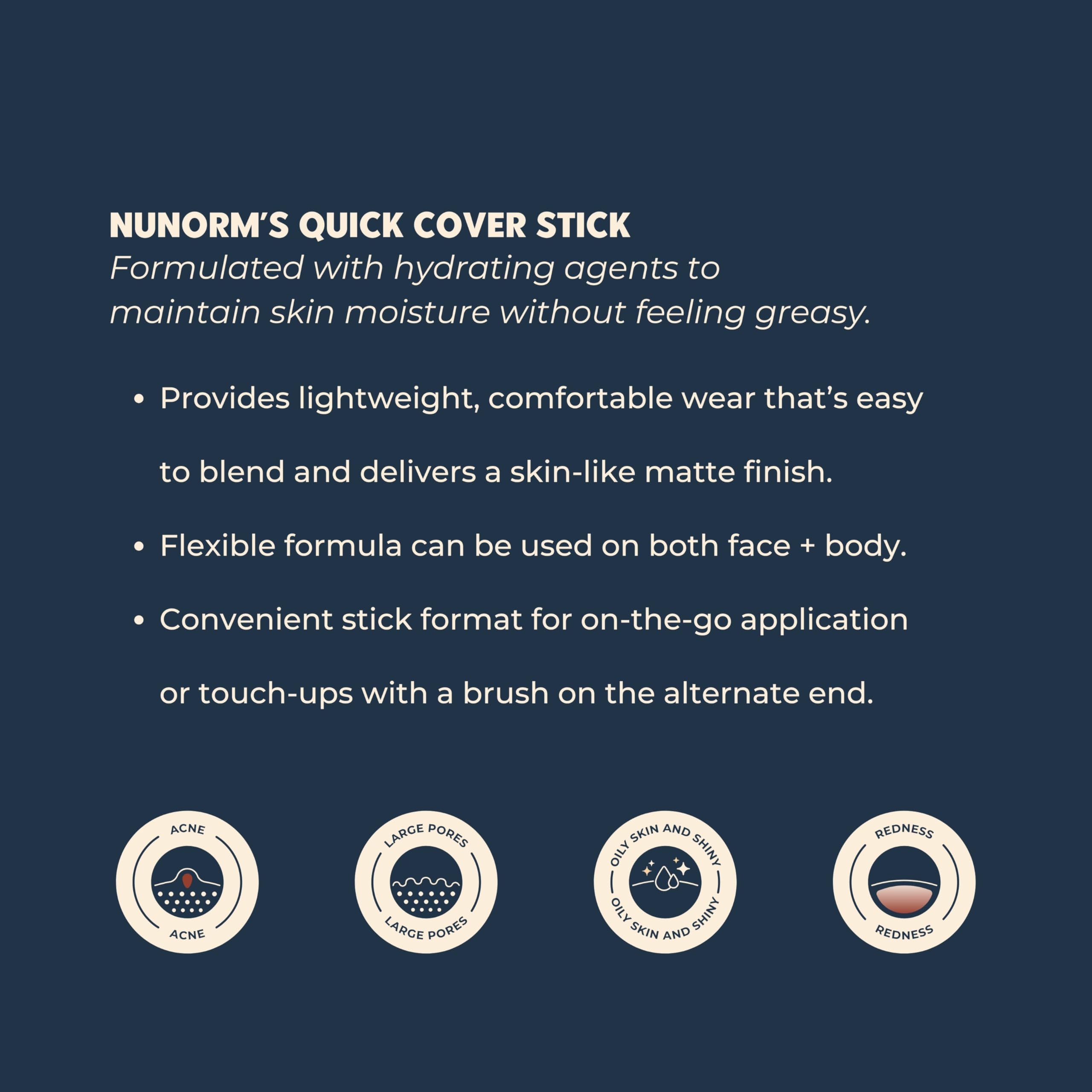 NuNorm foundation stick builds full coverage without heaviness