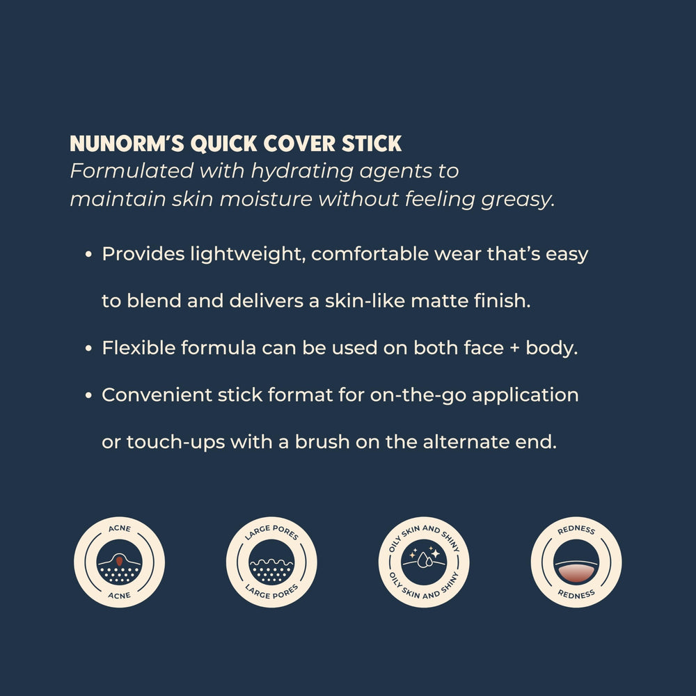 NuNorm foundation stick builds full coverage without heaviness