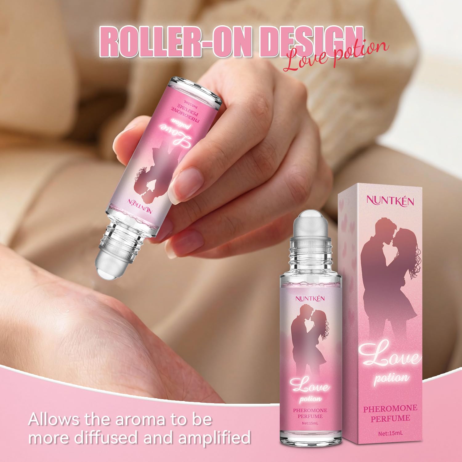 NUNTKEN Phero perfume aura effect suggests enhanced attraction via subtle olfactory cues.