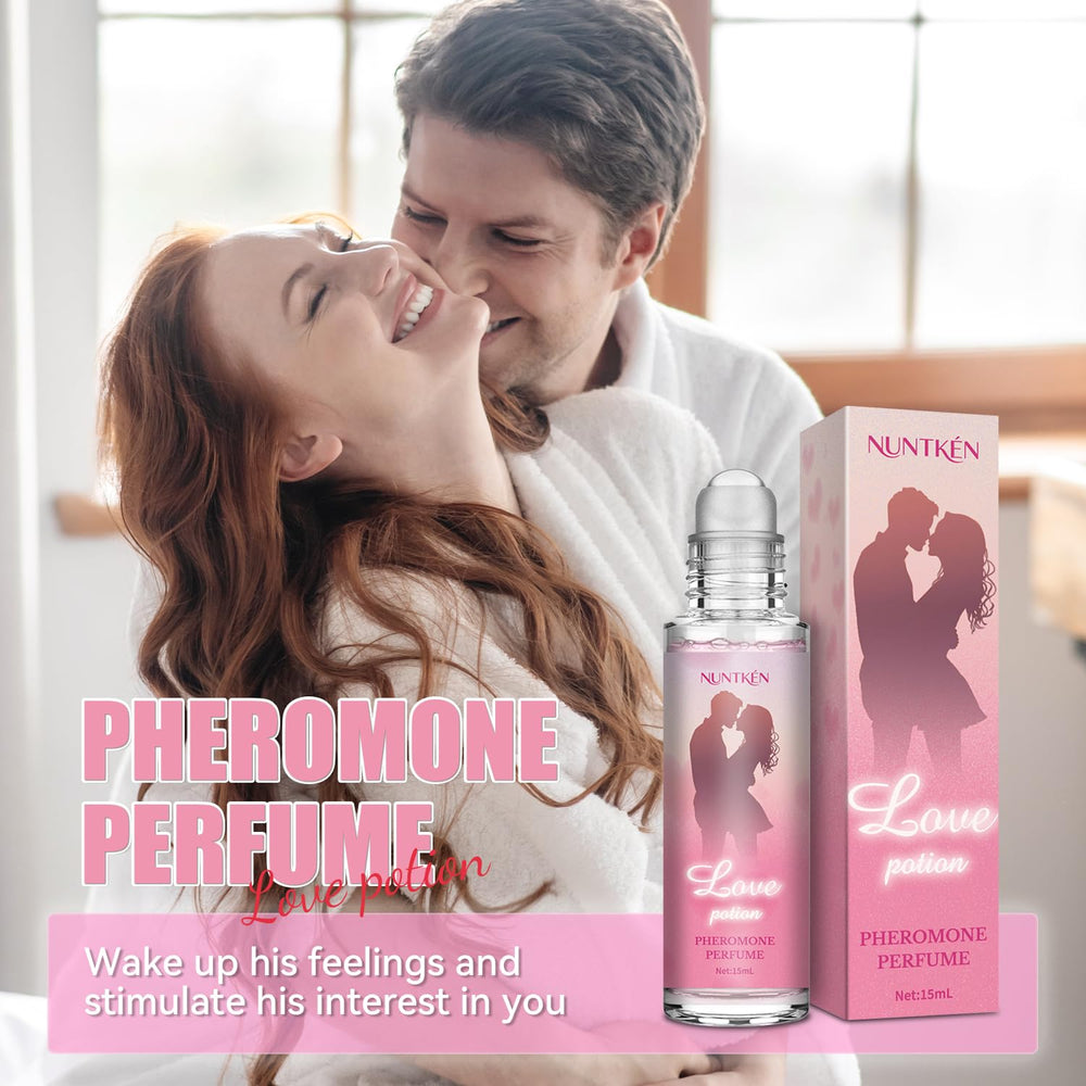 NUNTKEN Phero roll-on application shows portable luxury for on-the-go scent boosts.
