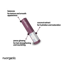 NuOrganic Brow Gel Clear closeup highlighting transparent finish and nourishment.