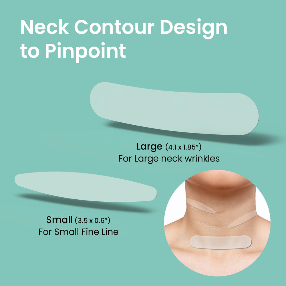 NURIVE neck wrinkle patch demonstrating subtle neck firming potential.