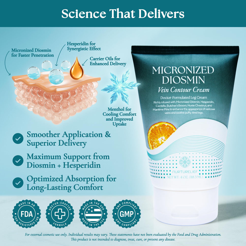 Nurturelief cooling menthol application demonstrates refreshing leg care.