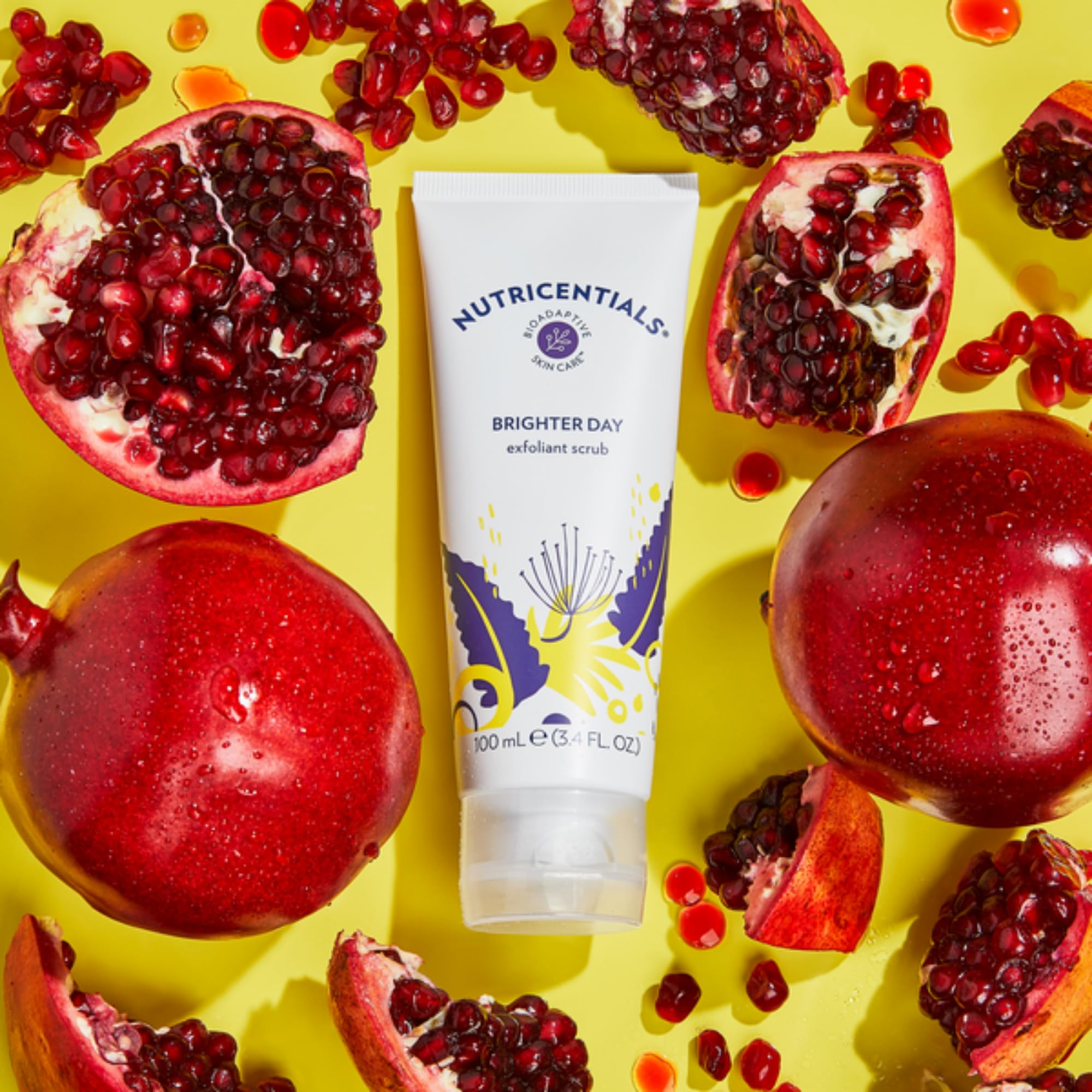 Nu Skin Brighter Day Exfoliant Scrub purple color and aroma elevate routine.