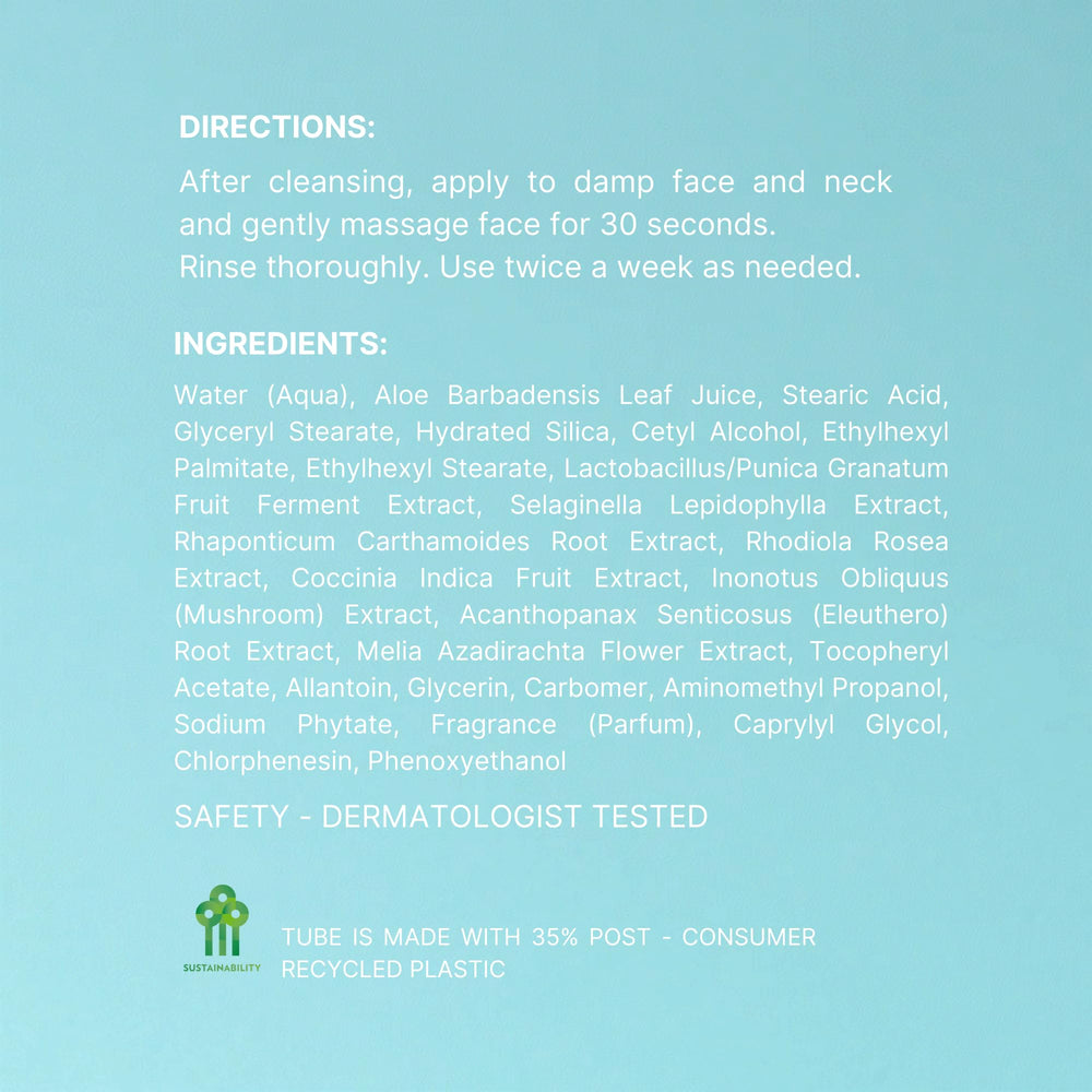 Nu Skin Brighter Day Exfoliant Scrub natural minerals texture close-up for smoother, refined pores.