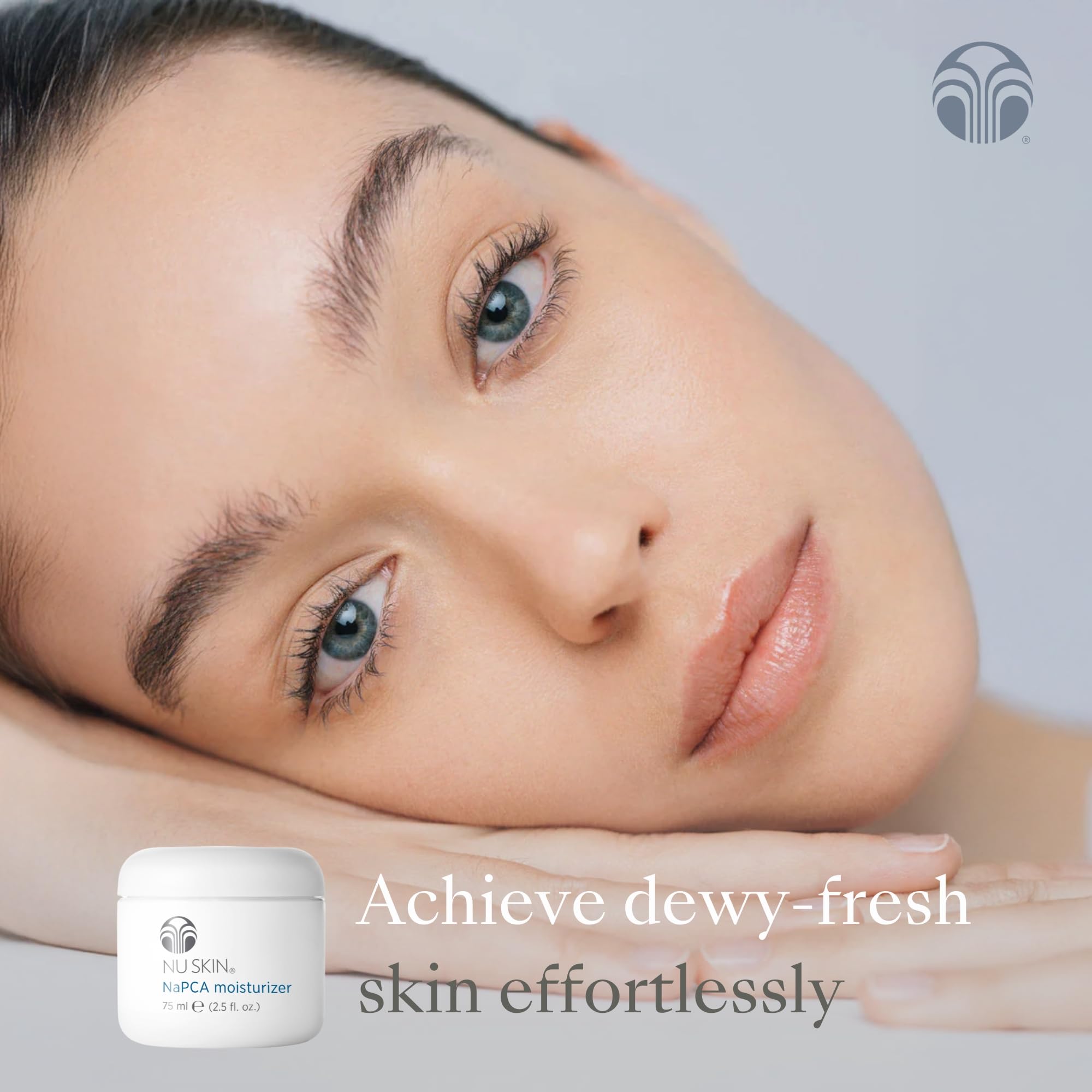 NuSkin NaPCA Moisturizer lifestyle shot showing smooth, hydrated skin