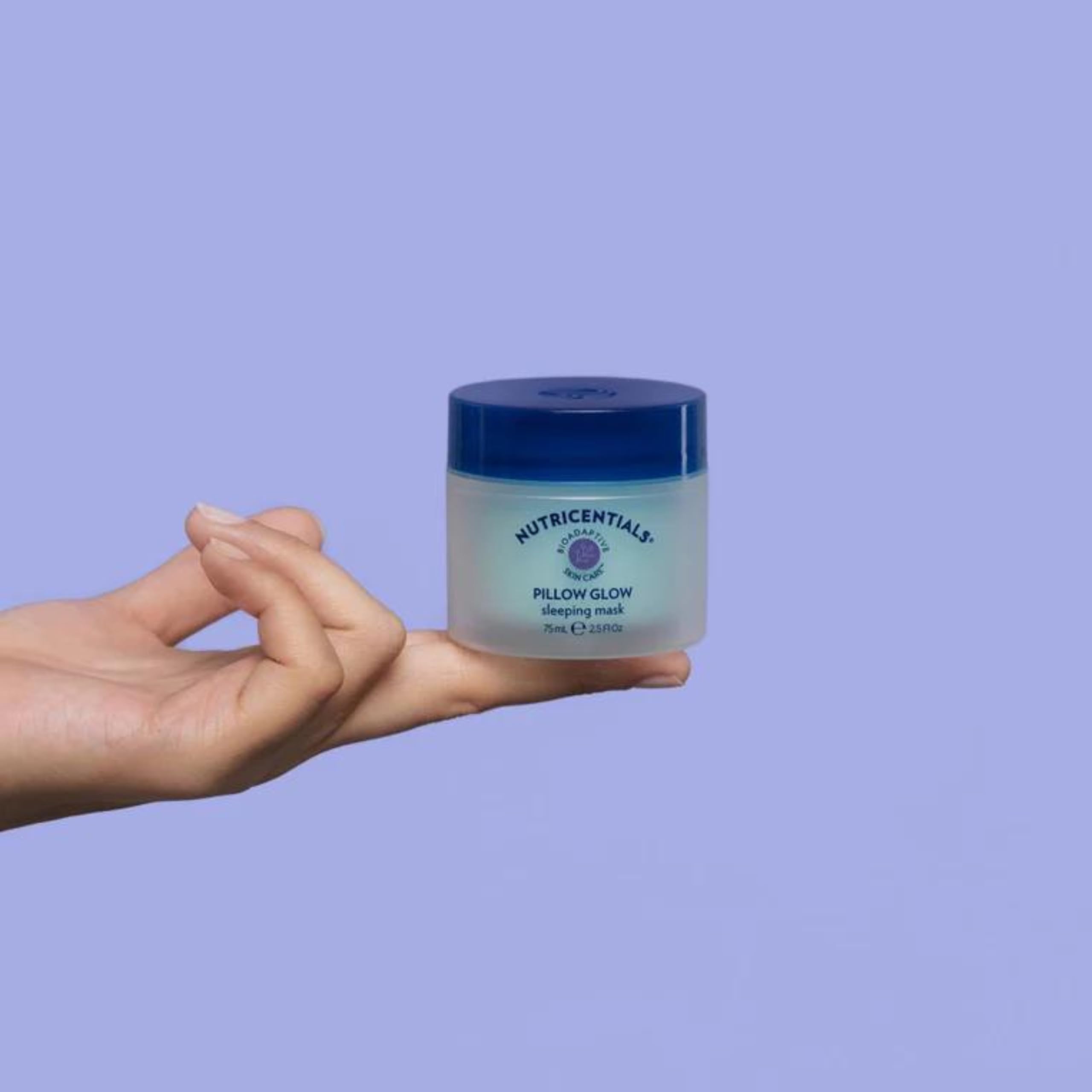 Night-time application of Nu Skin Pillow Glow for overnight moisture