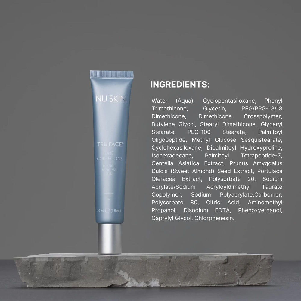 NuSkin Tru Face Line Corrector 2-pack display emphasizing value for routine.